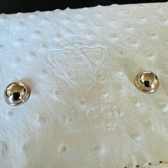 GUCCI Smilla Ostrich handbag/clutch with racoon tails - Picture 7 of 12